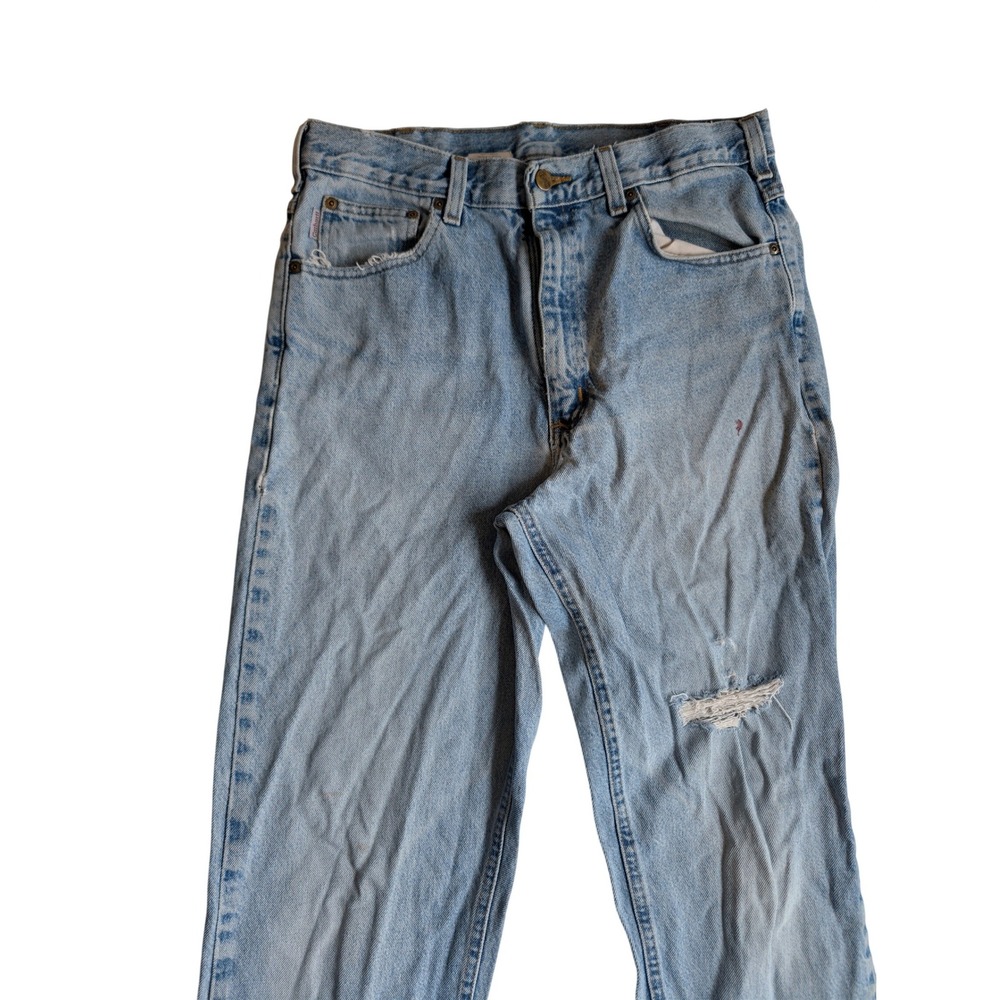 Carhartt B160 Relaxed Fit Jeans Light Wash Denim Mens 34x36 Distressed Workwear - Picture 2 of 9